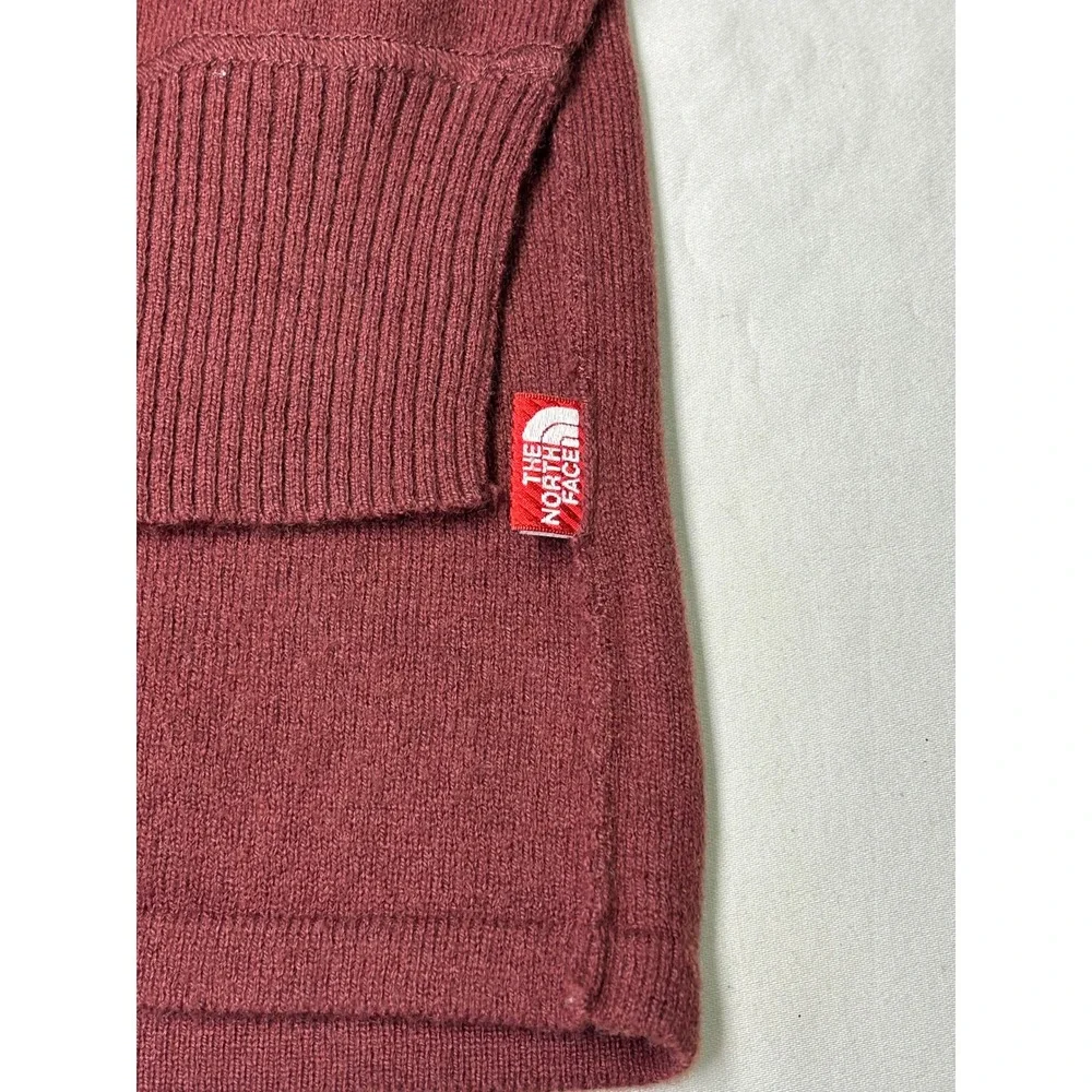 The‎ North Face Mens XXL Quarter Zip Wool Blend Sweater Maroon Burgundy Pullover